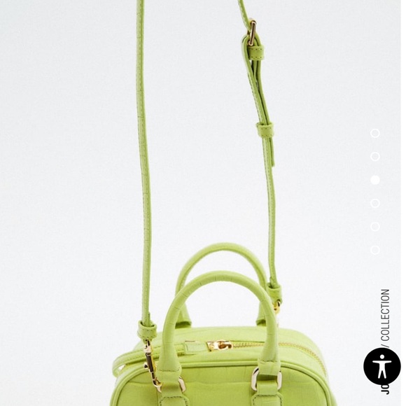 pistachio green mini leather croc design bag - Picture 4 of 13